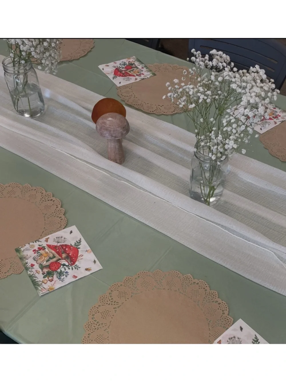 Boho ivory cheesecloth rustic gauze table runner draped panel • 4 pack, like new
